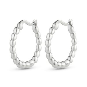 Silver-Bead-Hoop-Earrings